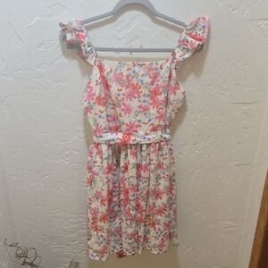 Altar'd State Floral Ruffle Strap Dress